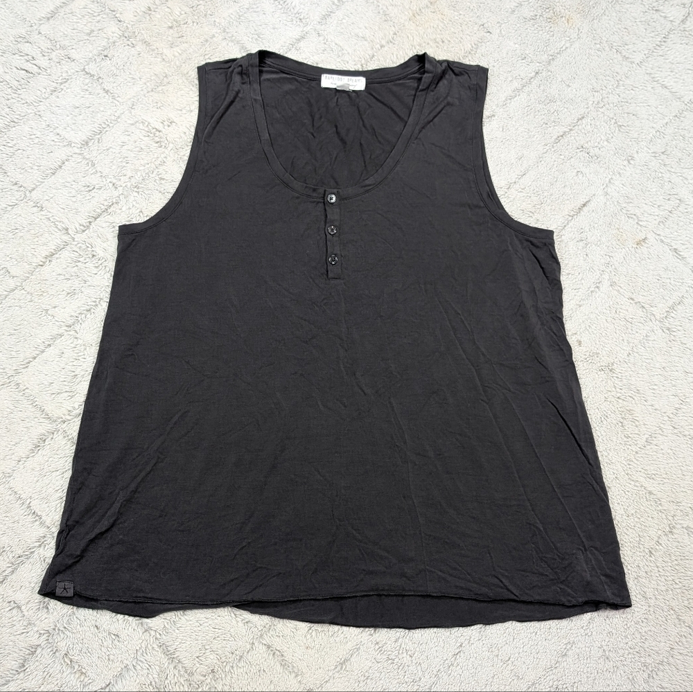 Barefoot Dreams Top Womens XL Gray Luxe Milk Jersey Henley Pajama Soft Lounge